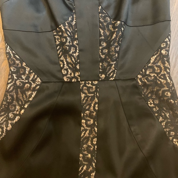 Jill Stuart Dress Black Satin & Lace LBD - Picture 9 of 10